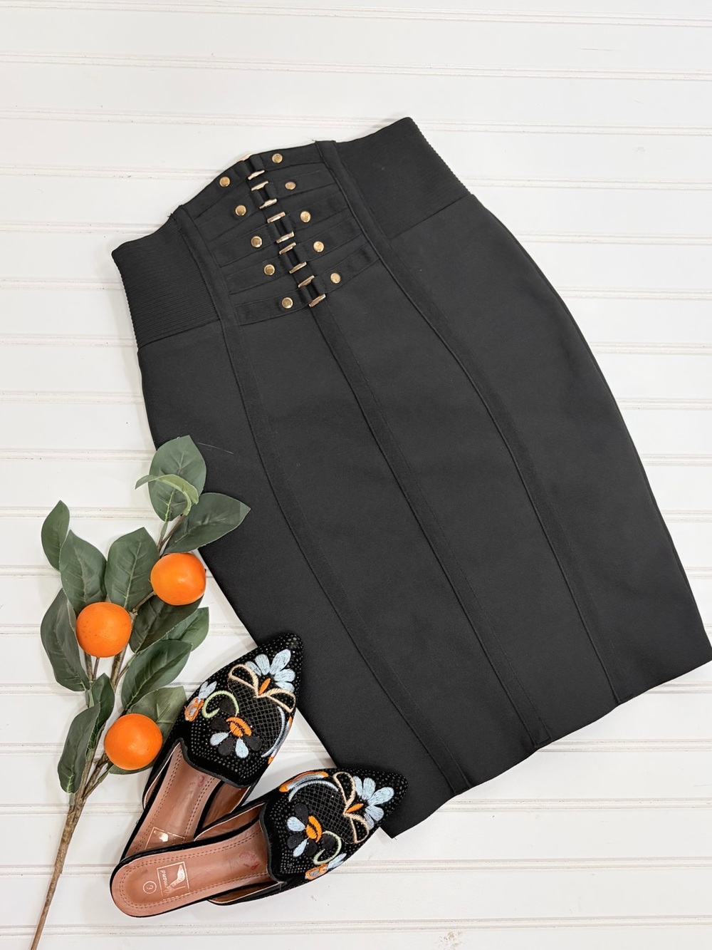 WOW Couture Buckle Bandage Bodycon Skirt